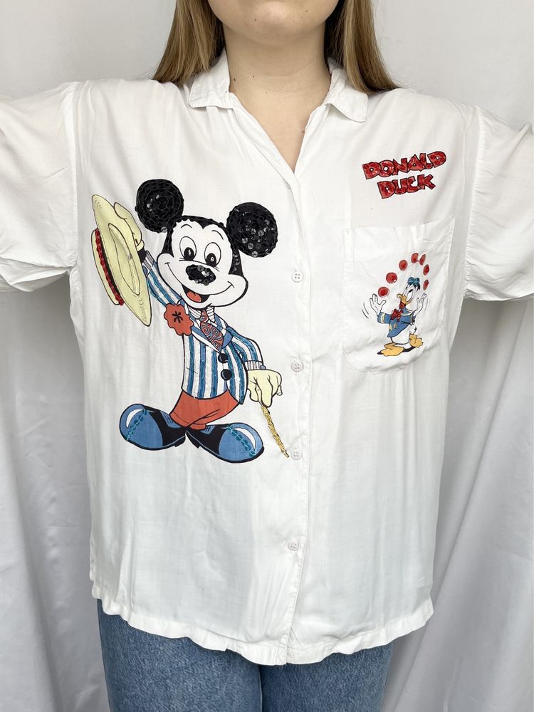 Koszula z krótkim rękawkiem Donald Duck Mickey Mouse M oversize