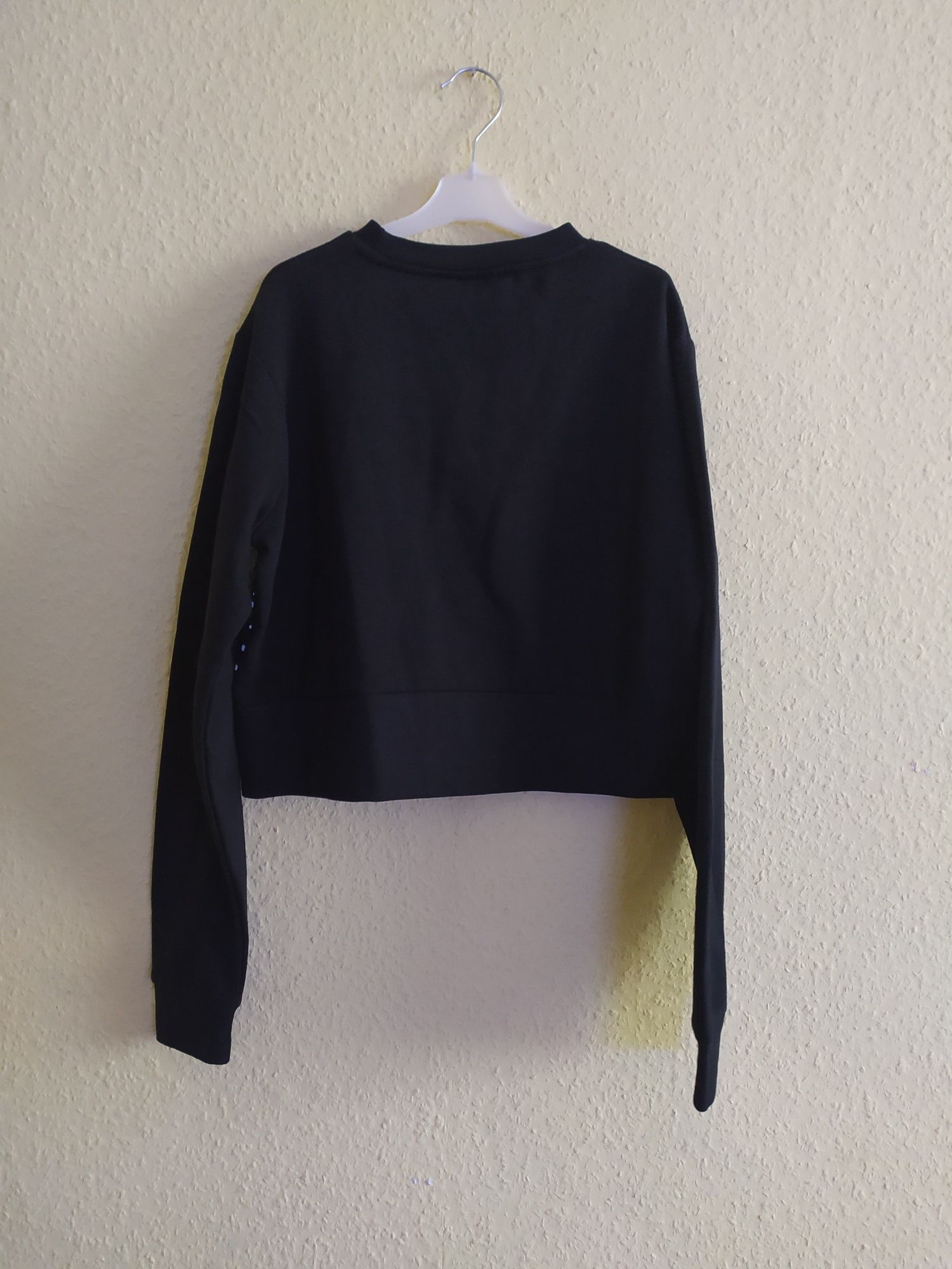 NOWA Bluza czarna ELLE miękka, oversize cropped crop 14-15 lat