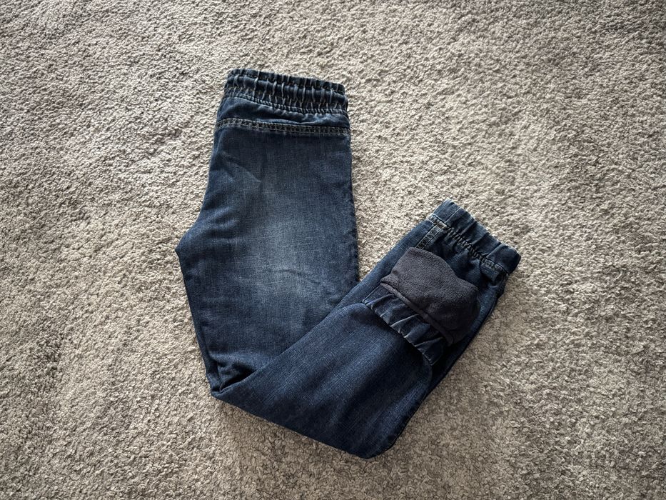 Spodnie chłopięce jeans joggery ocieplane roz. 128