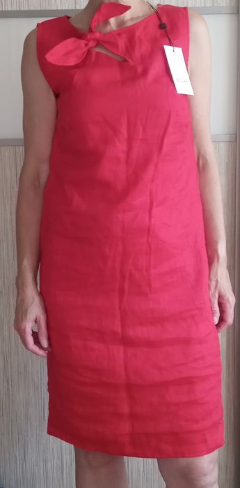 Sukienka damska firmy Solar.kolor c.pomarańcza/czerwony