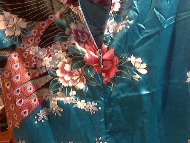 Платье шёлковое голубое в китайском стиле