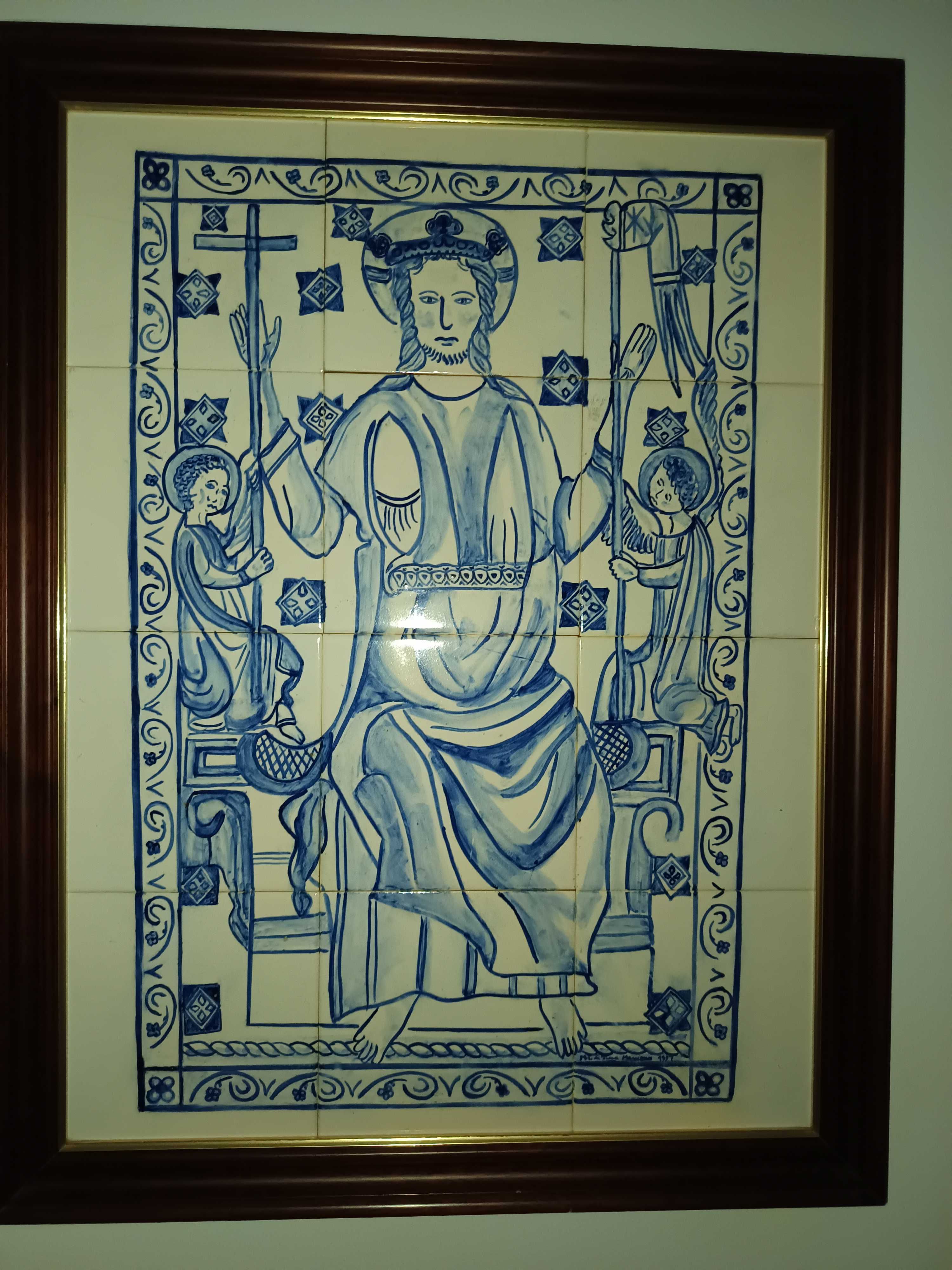Quadro em azulejos representando Jesus