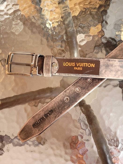 Brązowy męski skórzany pasek Louis Vuitton