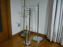 Conjunto Porta toalhas + Porta Rolos + Tubo piaçaba - 2 Peças Cromado