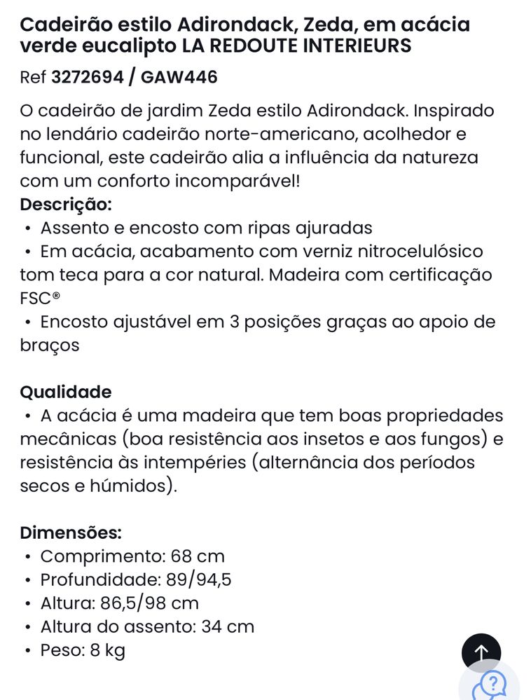 Cadeirao jardim