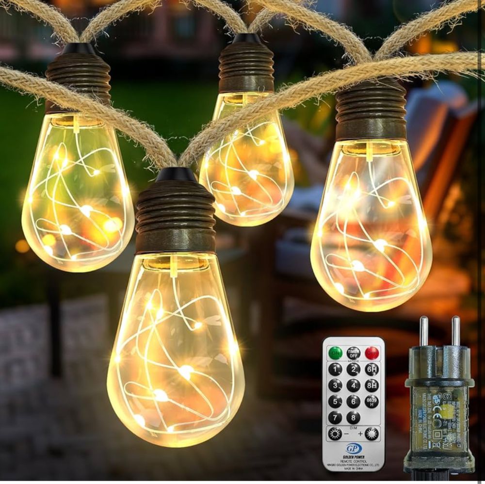 AGOTD Girlanda świetlna LED, 6 m, 20 zarówek