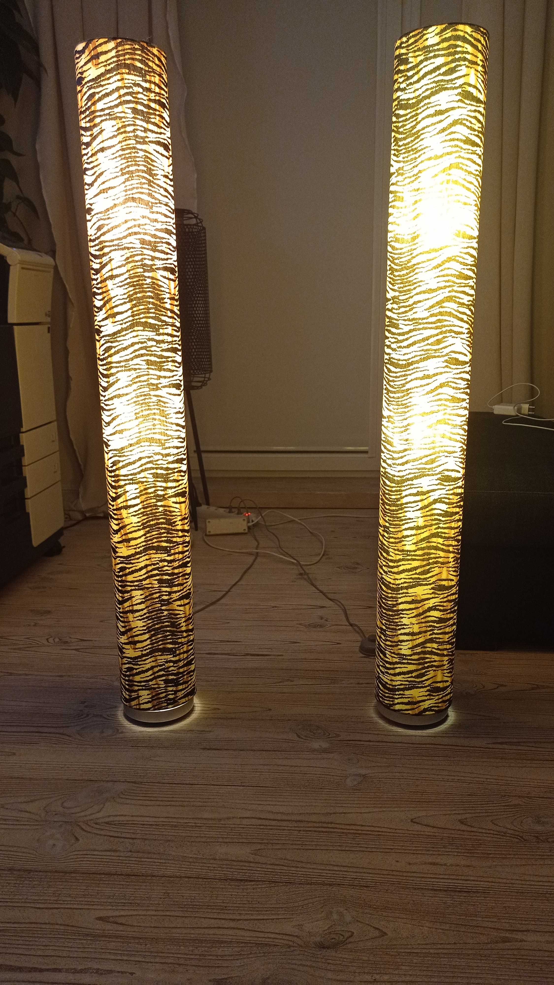 2 x Lampa stojąca Tuba 120cm/15cm wnętrze/taras, panterka, 1/4 ceny