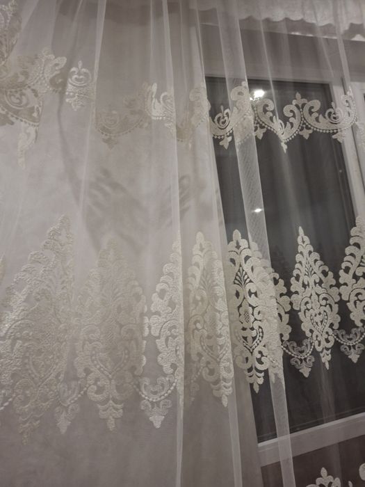 Тюль з вишивкою готова висота 266х480 з тасьмою