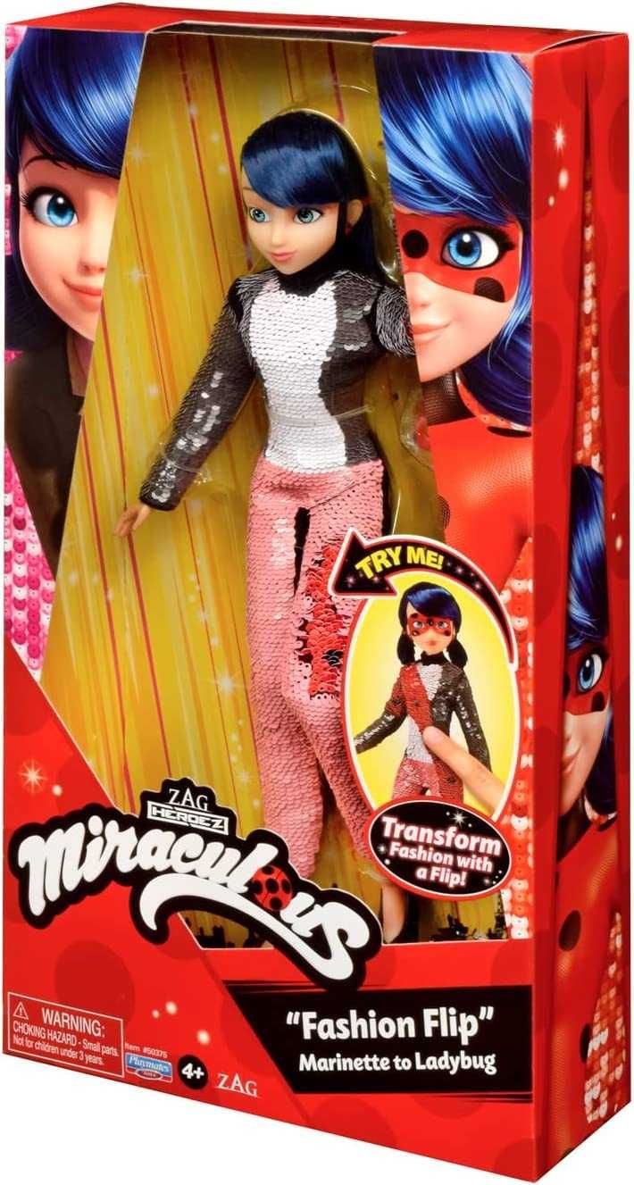 Леді Баг перетворення Марінетт з пайетками Flip Marinette To Ladybug