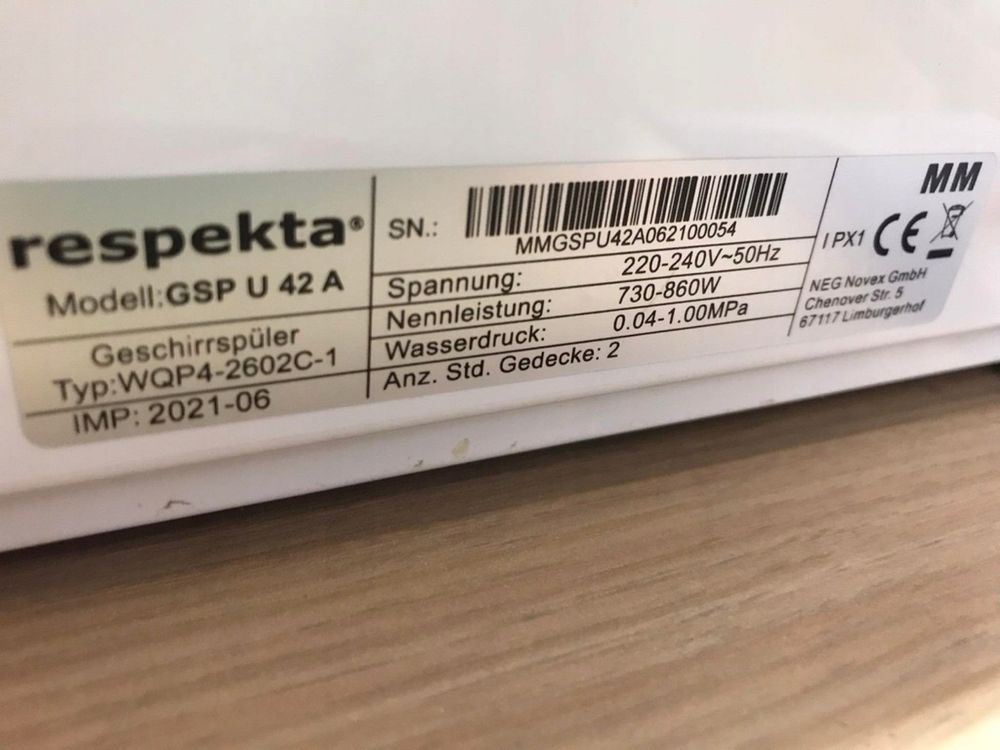 Mini Zmywarka Respekta GSPU42A 860W