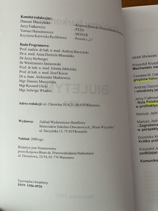 Problemy narkomanii biuletyn 2/2007