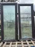2x okno balkonowe 99x232 ciemny braz rozwierno uchylne (transport, ru)