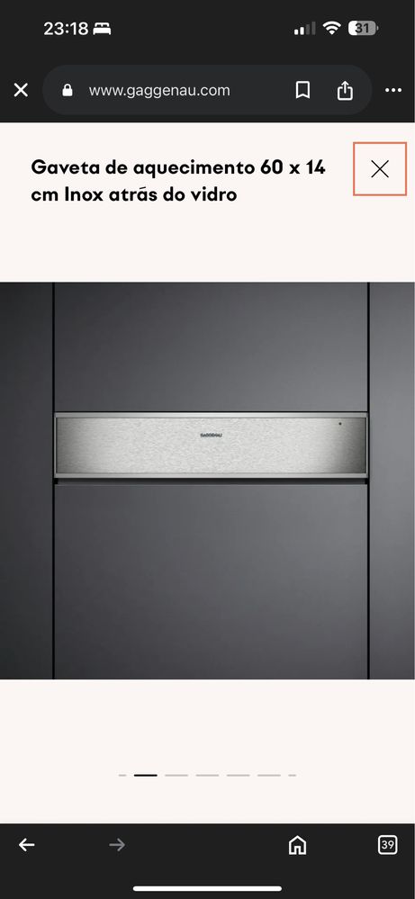 Gaveta de aquecimento Gaggenau WS461102, 400 series,( TOPO DE GAMA)),