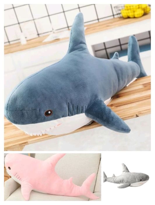 Акула 60 80 100 140 см іграшка м'яка Ikea икеа игрушка подушка синя