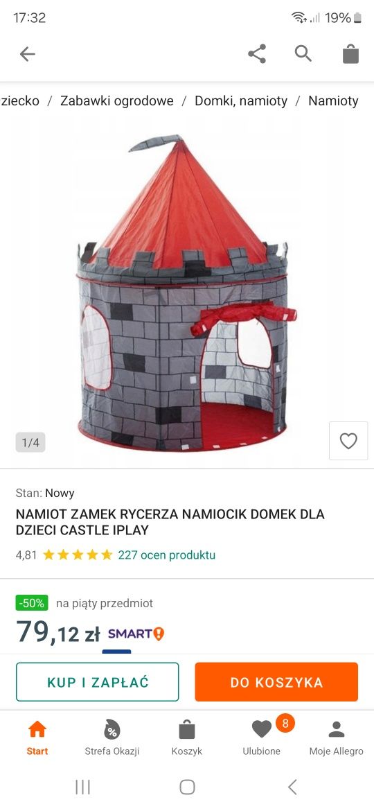 Namiot jak zamek stan bdb