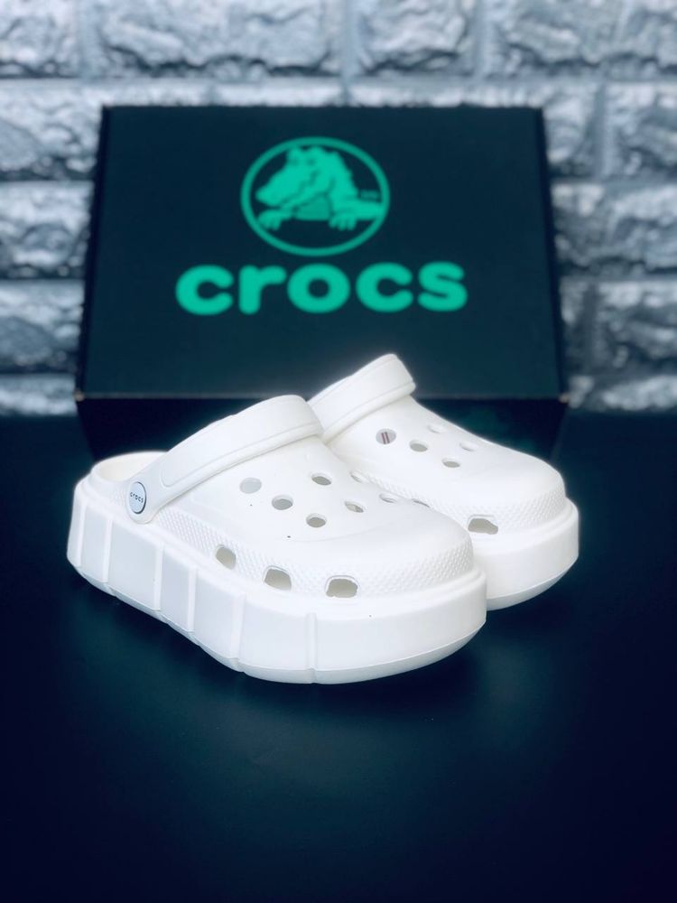 Белые кроксы на платформе / Крокс белые / білі крокси / Crocs Platform