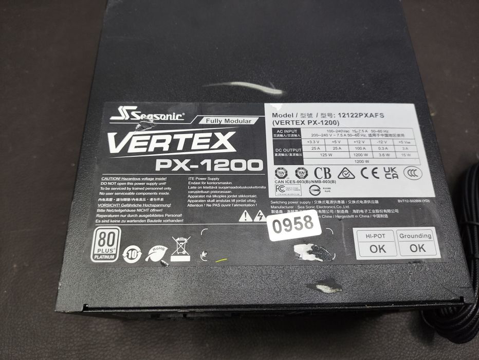 Seasonic VERTEX PX-1200 80Plus Platinum 1200W
Блок живлення