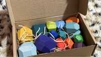 Conjunto Colorido Brinquedos Madeira