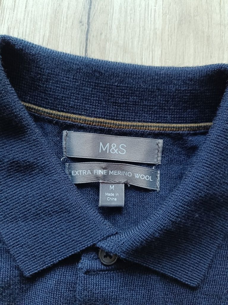 Sweter wełniany 100% wełna merino Marks & Spencer rozmiar M