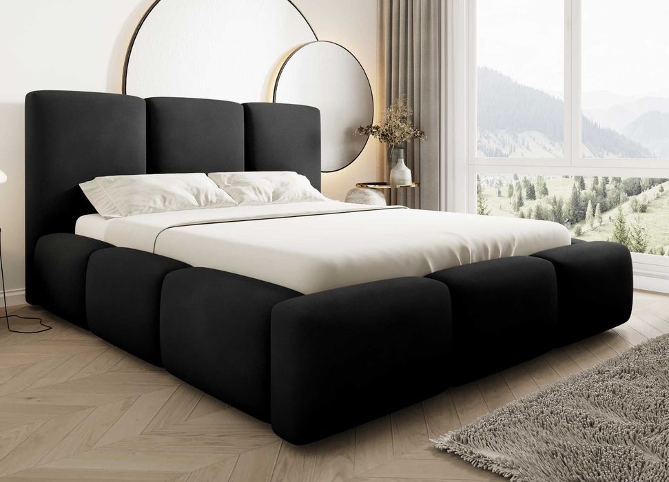 Nowoczesne Łóżko Tapicerowane Bubble Miękkie Zagłowie Producent