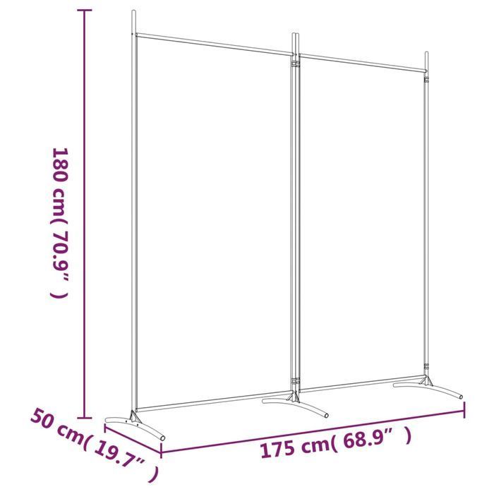 Vidaxl Parawan 2-Panelowy, Brązowy, 175X180 Cm, Tkanina