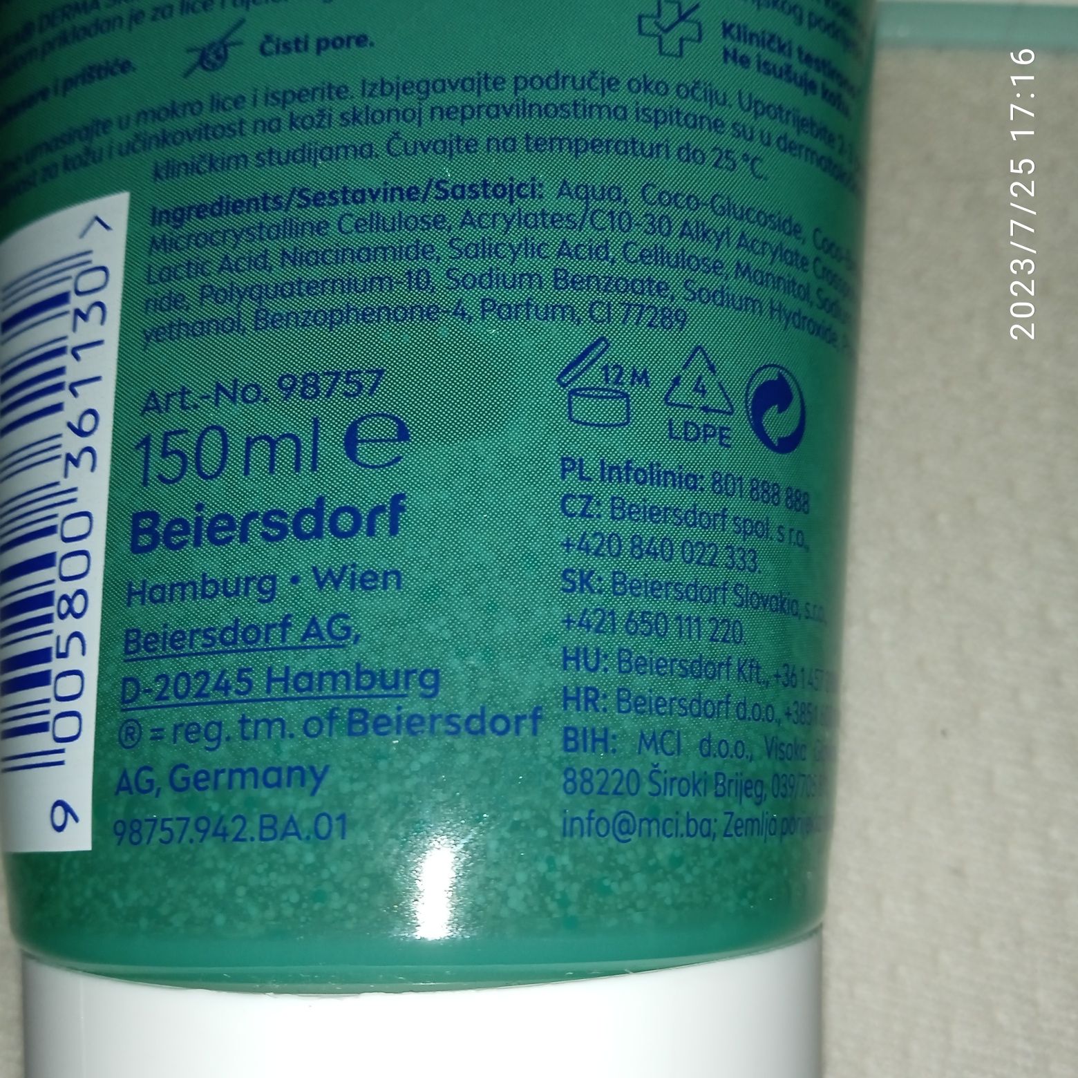 Nivea Derma Skin Clear Peeling Przeciw Niedoskonałościom 150 ml Nowy