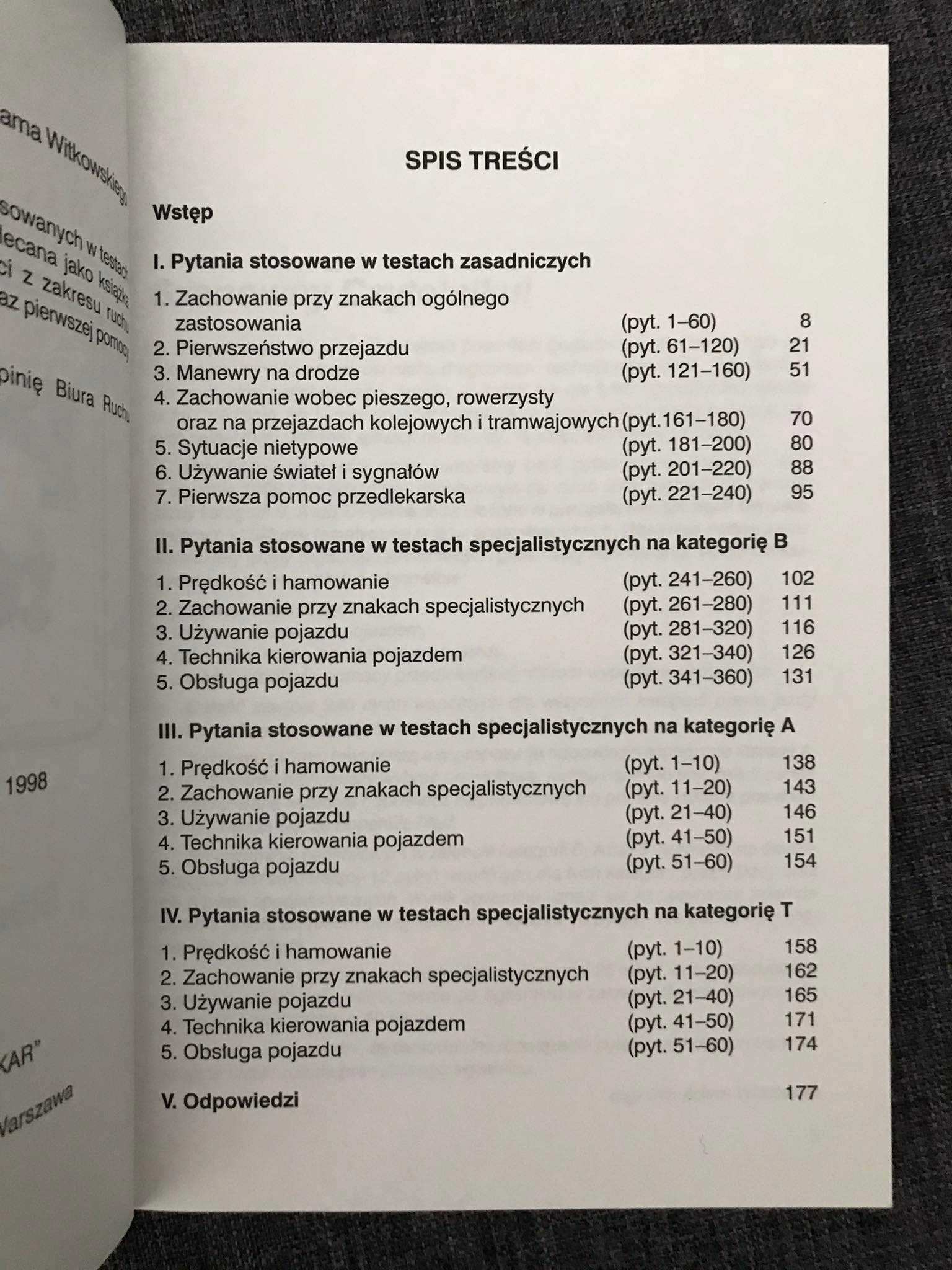Książka kierowcy - pytania testowe ABT prawo jazdy