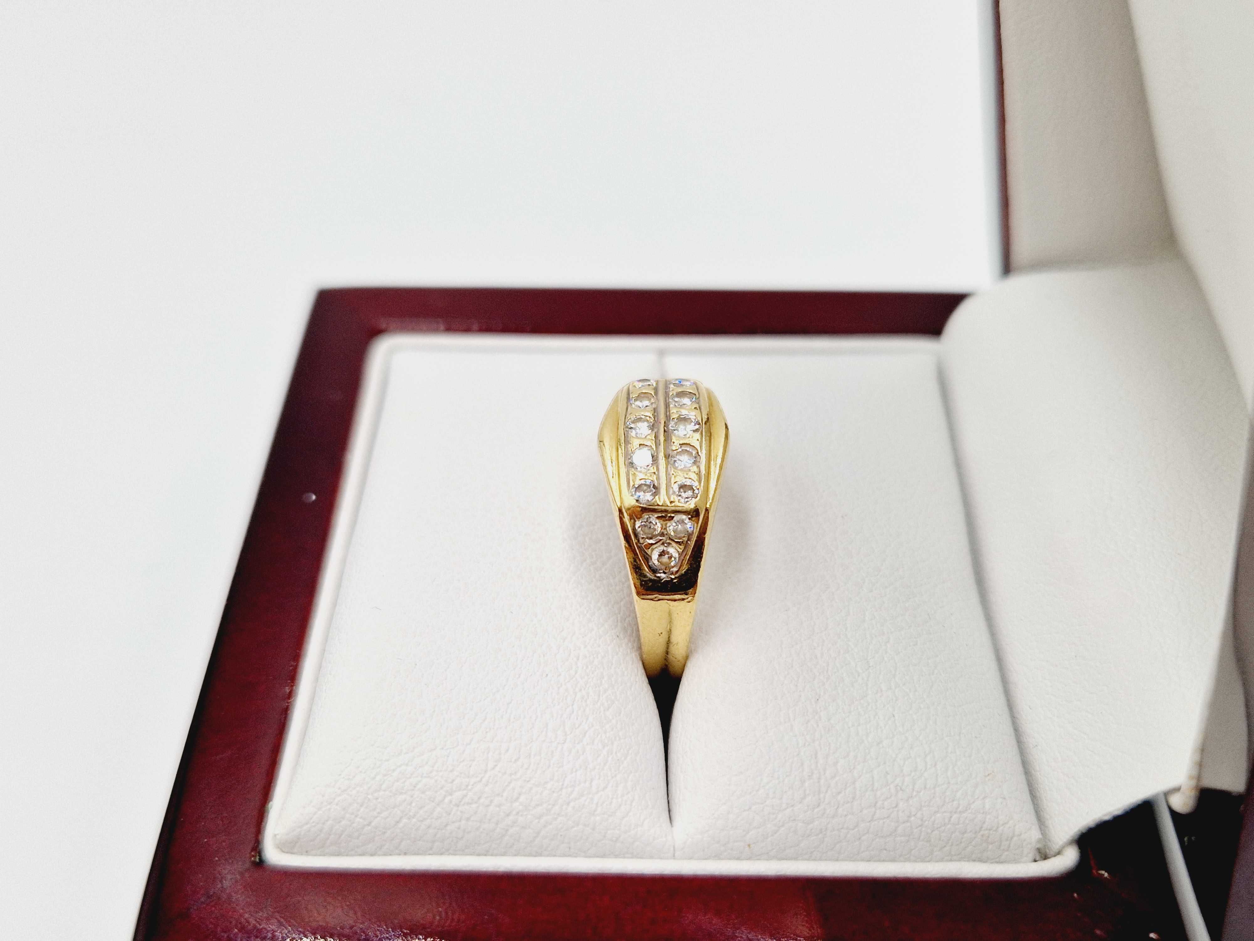 Śliczny złoty pierścionek 3,42 G PR.585 14K R.13,5