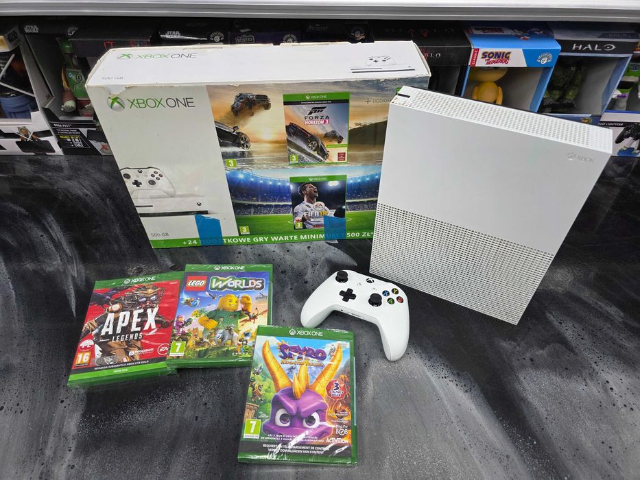 Konsola Xbox One S 500GB z napędem + 3 gry Gwarancja 6 mc ZAMIANA