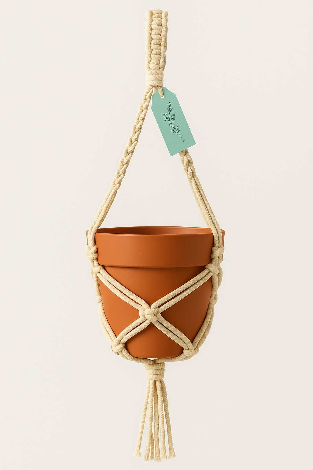 Suporte para Vasos de Macramé