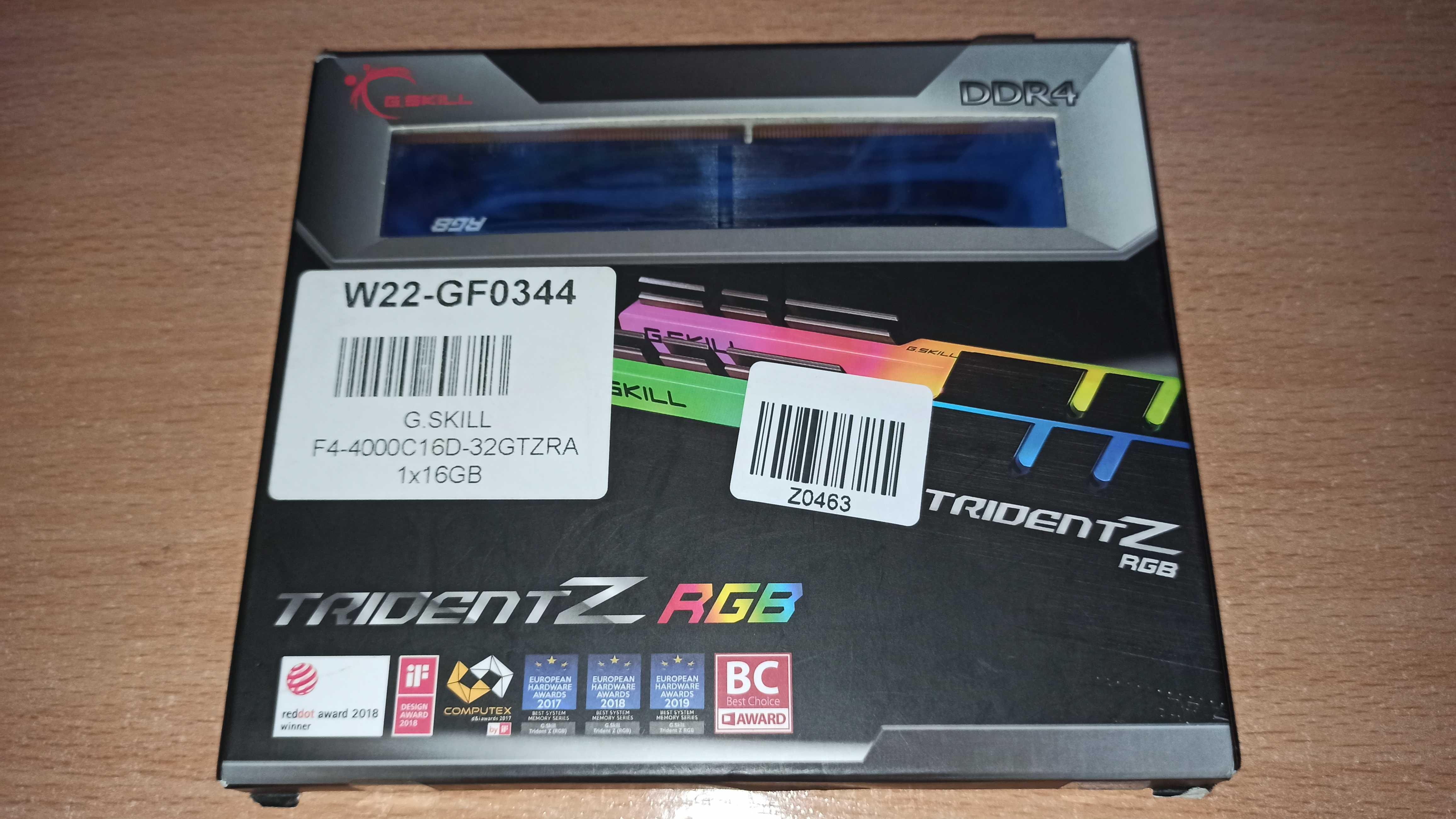 Pamięć RAM DDR4 16GB 4000 mhz CL16 Gskill TridentZ RGB G.skill led