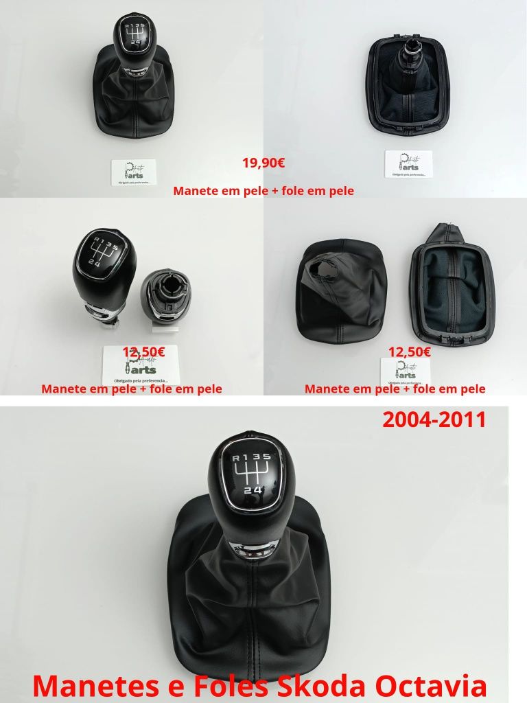 Manetes (Mocas) velocidades e foles skoda Octavia 2004/2011