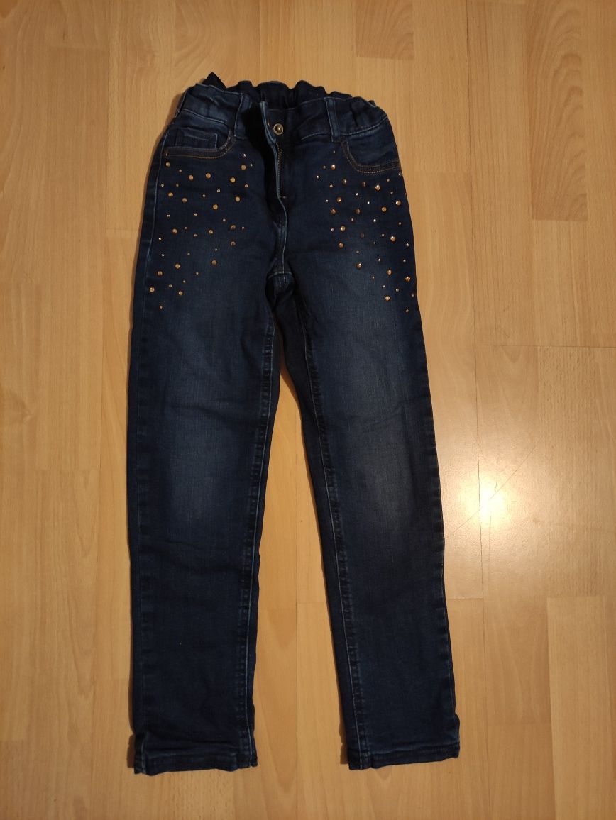 Spodnie ocieplane jeansy dla dziewczynki rozmiar 116
