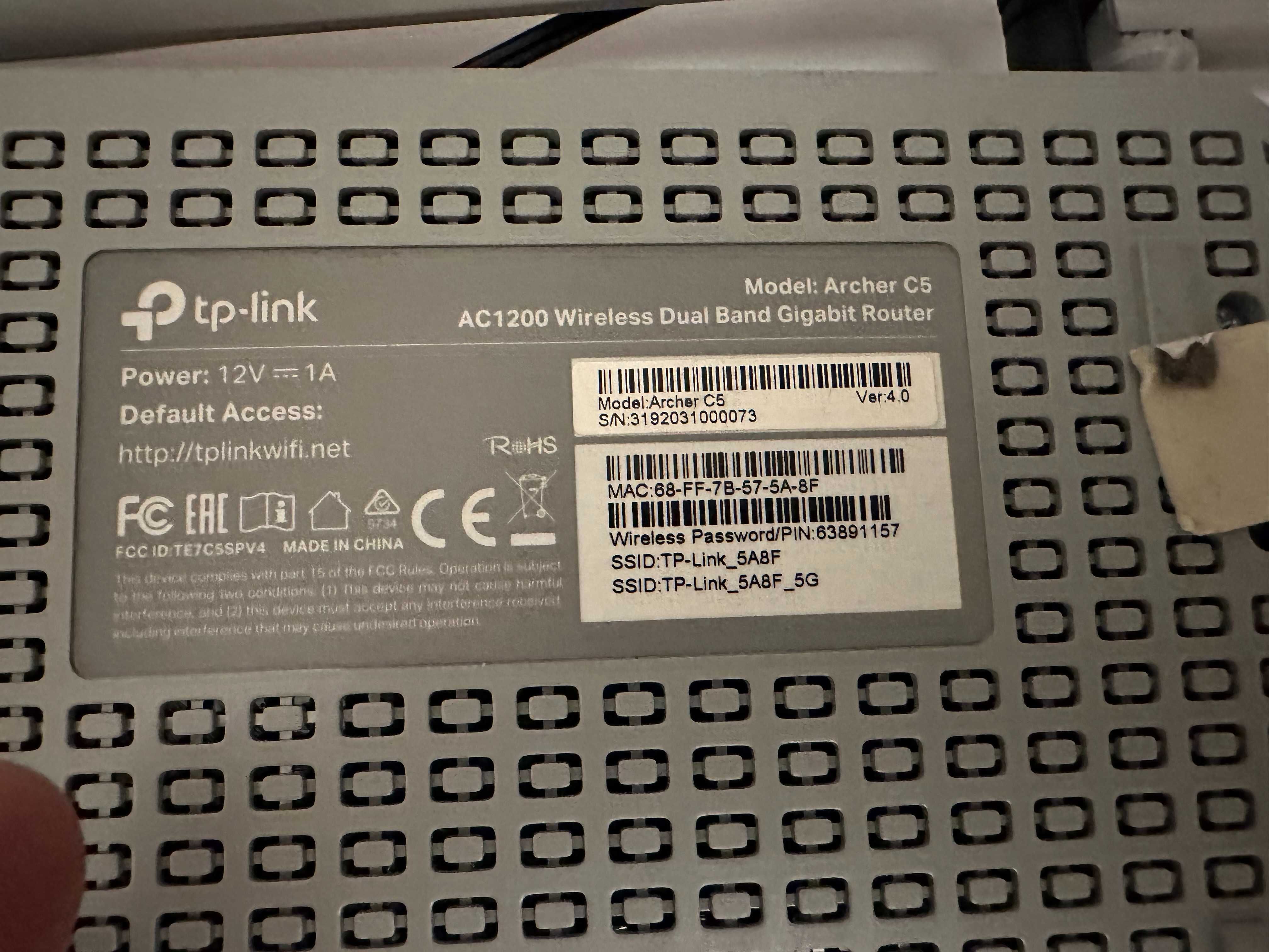 Access Point, Router TP-Link Archer C5 (Wi-Fi)