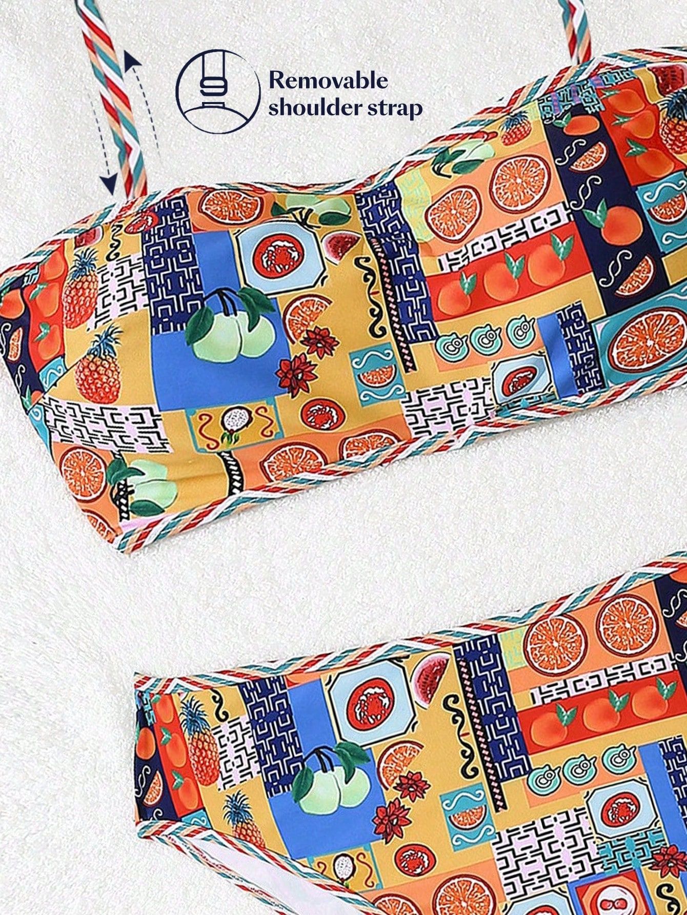 Strój Kąpielowy Dwuczęściowy Bikini Boho Wysoki Stan Shein Xl 42