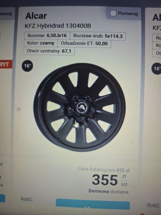 Felgi do hyundai I30 KiA Cecd 6,50Jx16