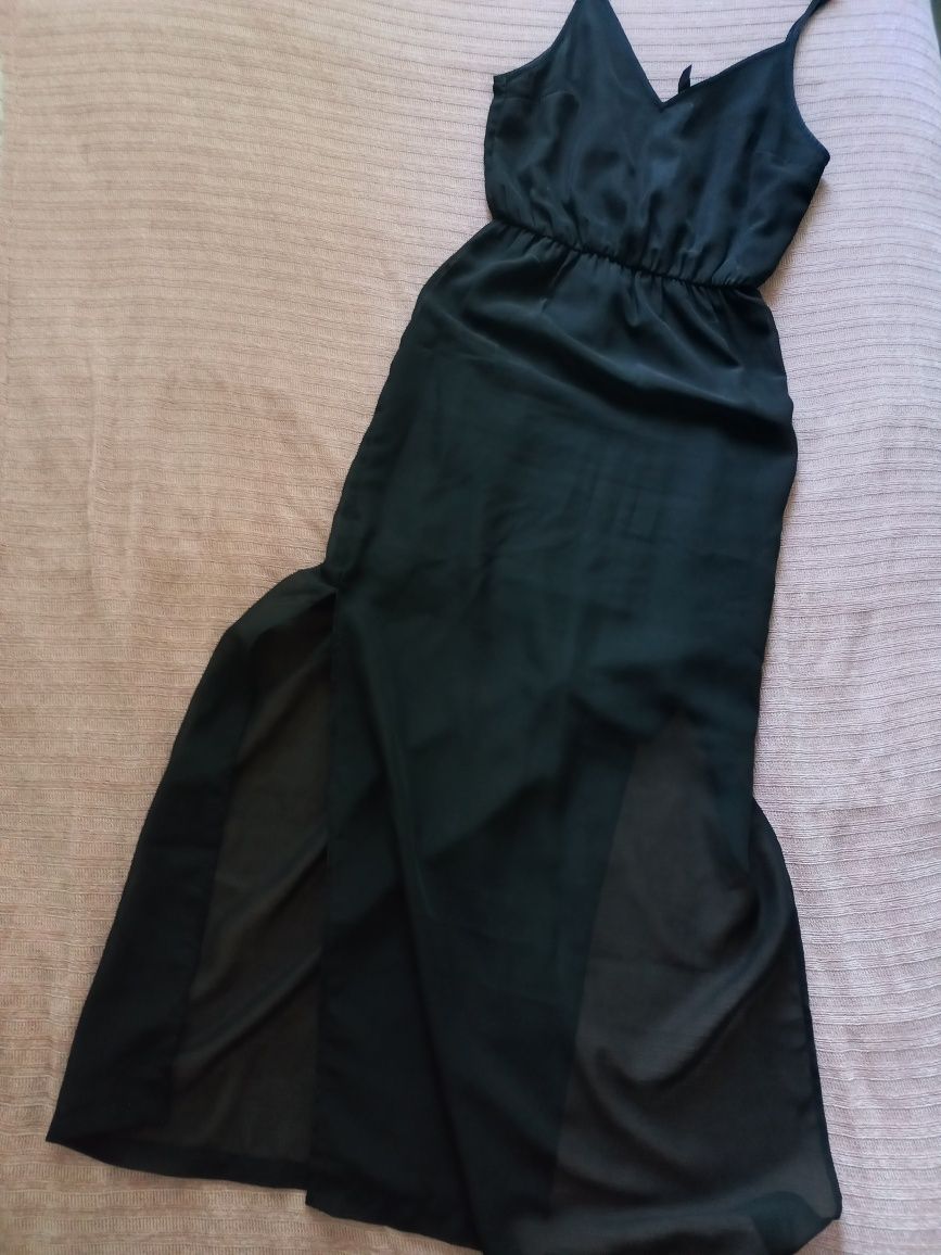 Maxi sukienka długa h&m czarna xs