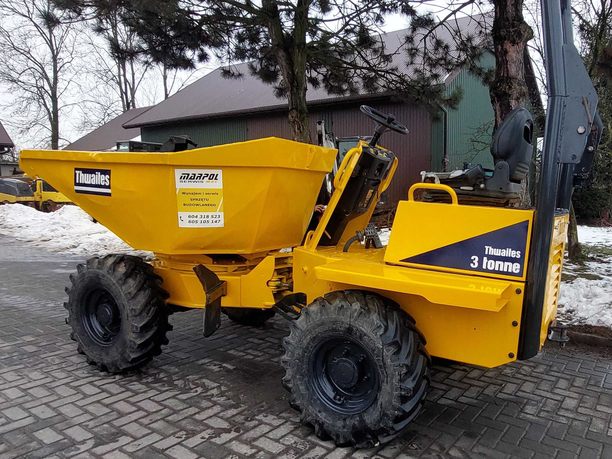 WYNAJEM - Wozidło budowlane obrotowe (wywrotka, koleba) THWAITES 3t