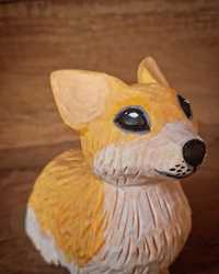 Pies Welsh Corgi | Drewniana rzeźba psa | Prezent dla właściciela