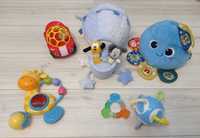 Zestaw zabawek dziecięcych niemowlęcych: grzechotki gryzaki ośmiornica