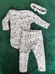 Komplet zestaw body spodnie opaska cool club 74 sowy