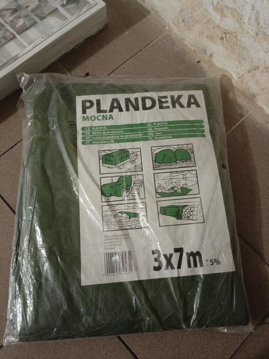 plandeka mocna zielona 7 x 3