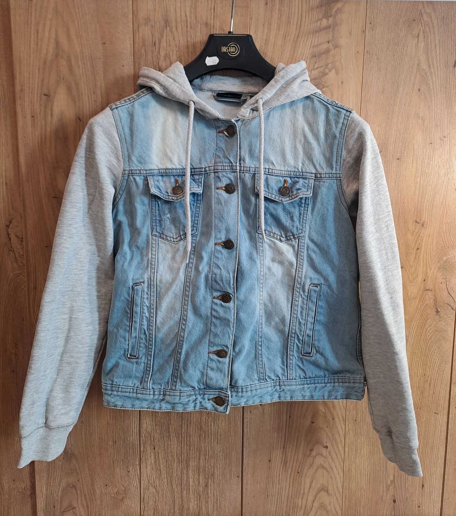 Damska bluza katana jeansowa z kapturem r.L