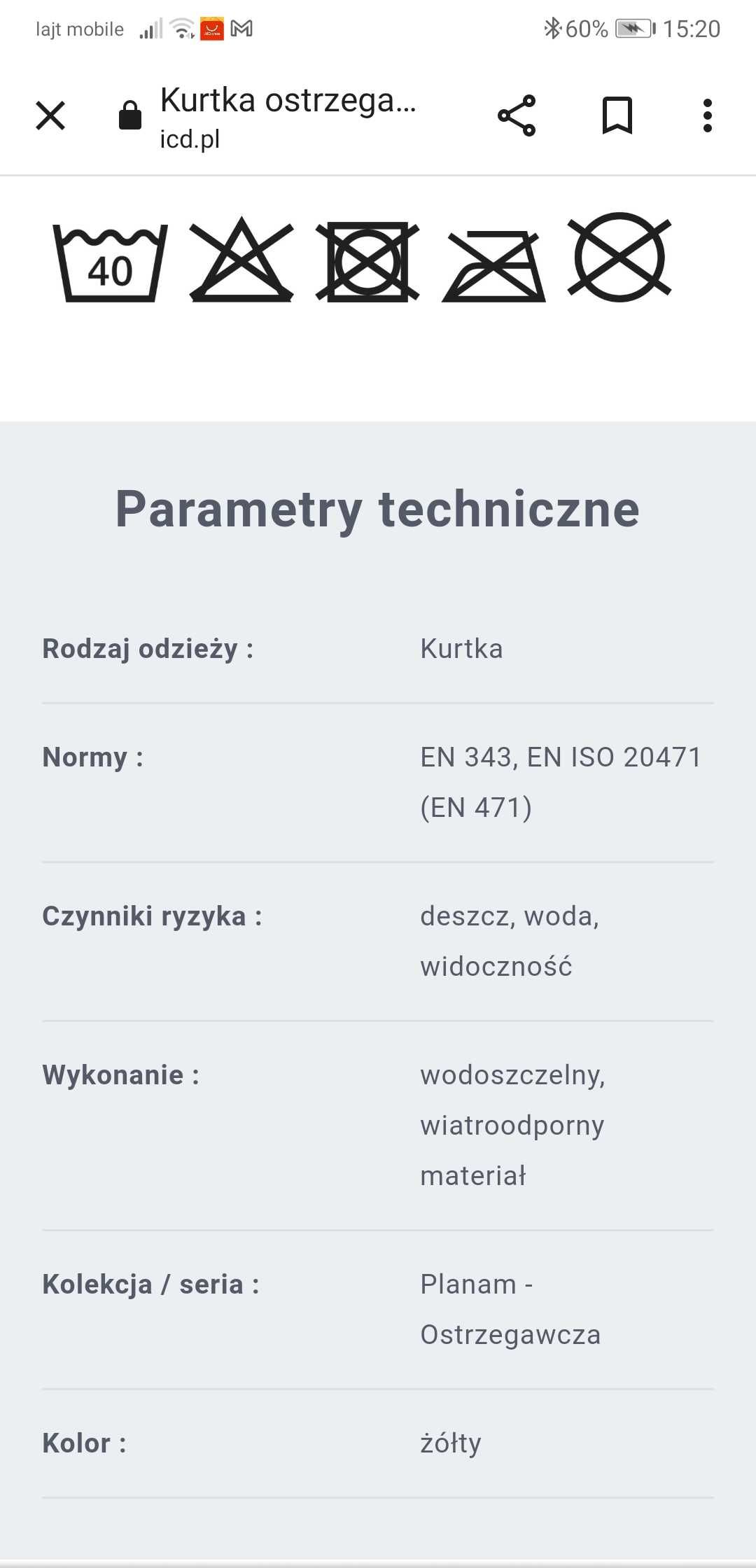 Kurtka ochronna, robocza - PLANAM, sygnalizacyjna