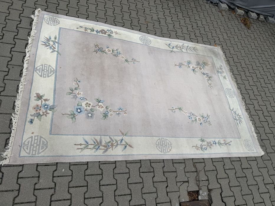 Dywan wełniany 350×205 cm – ręcznie tkany Vintage