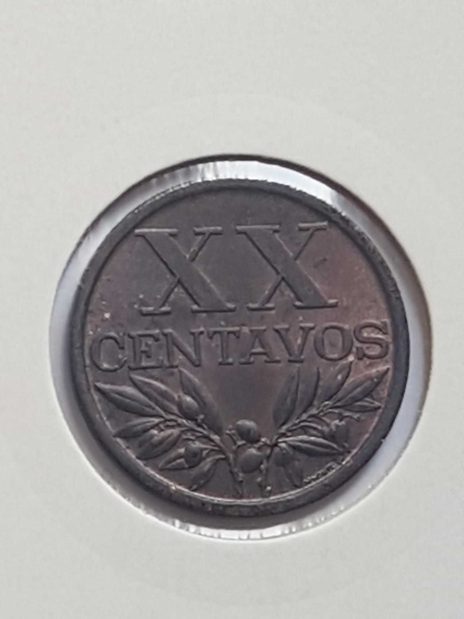 Moeda XX Centavos Bronze República 1961 (MBC+)