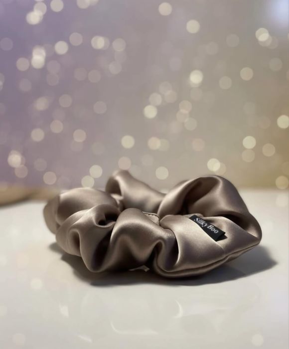 Jedwabne gumki do włosów zestaw 3szt  SilkyBoo scrunchie handmade