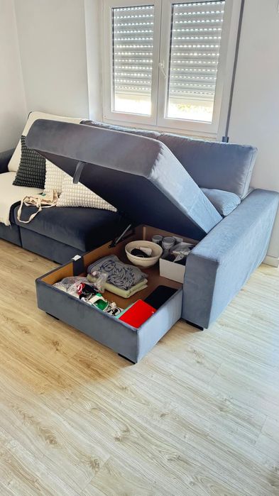 Sofá 2 lugares com chaise-longue