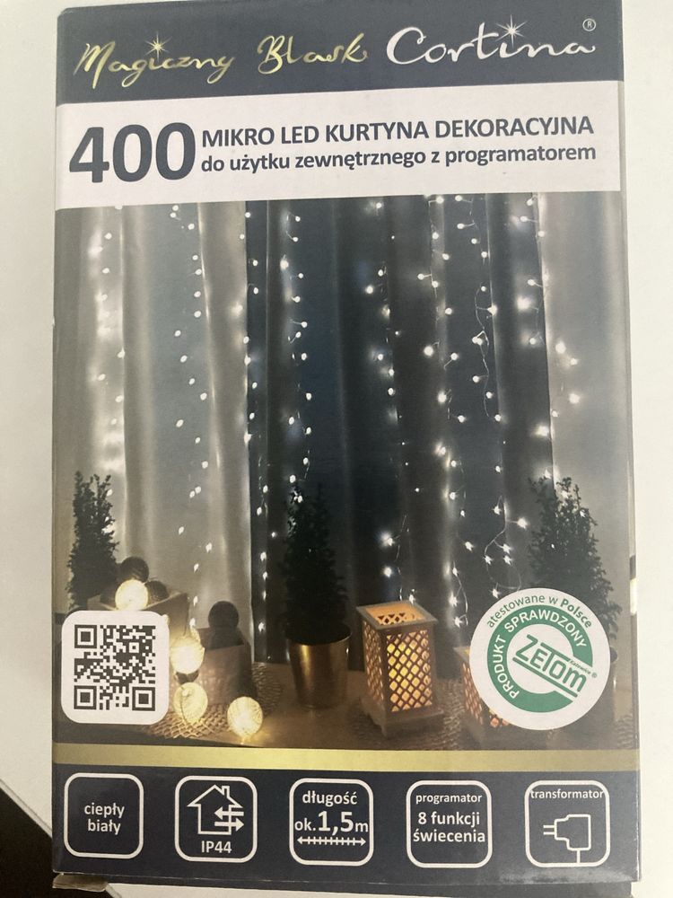 Kurtyna dekoracyjna lampki micro led