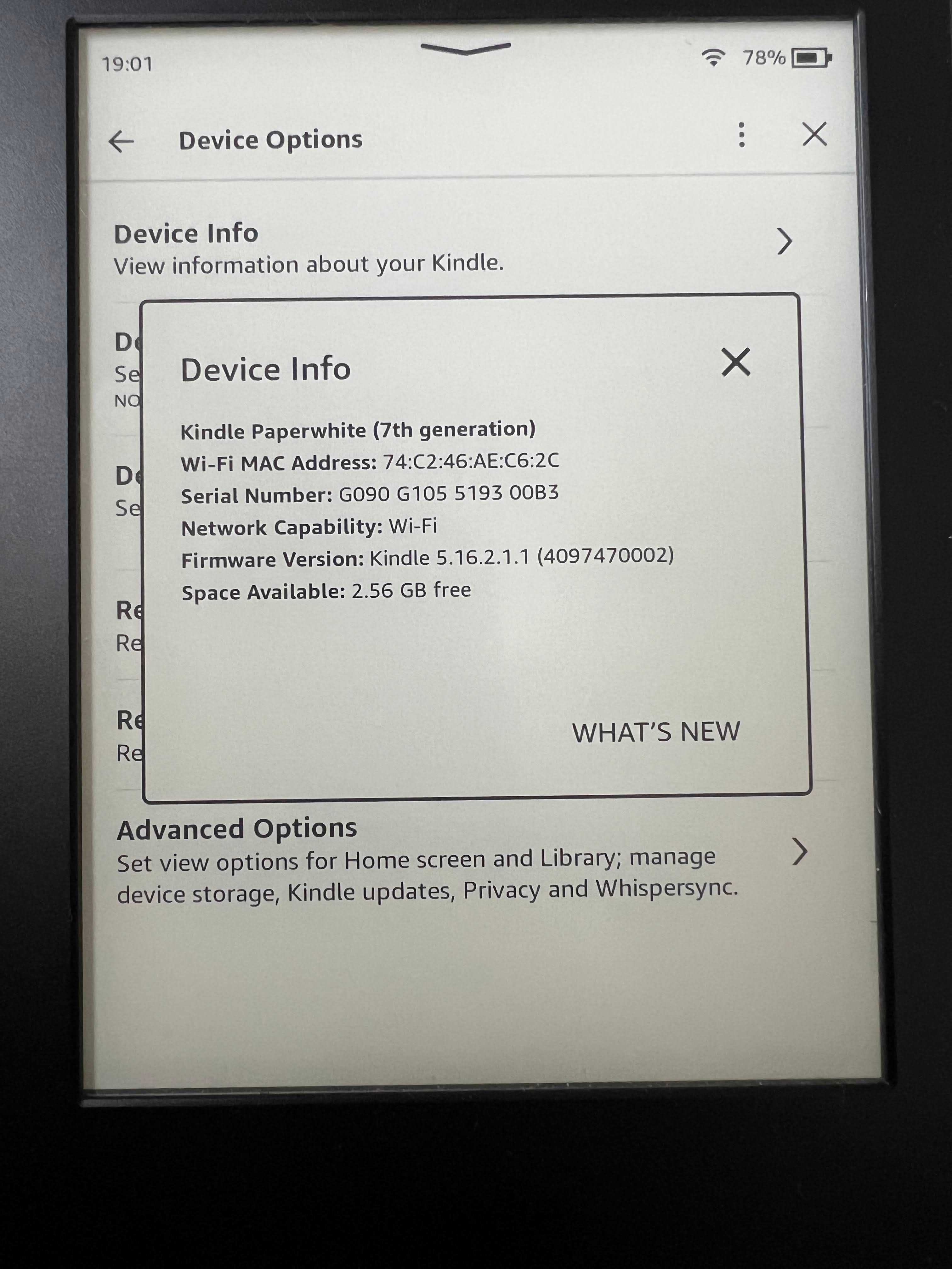 Amazon Kindle Paperwhite 7. generacji (tzw. Paperwhite 3) jak nowy